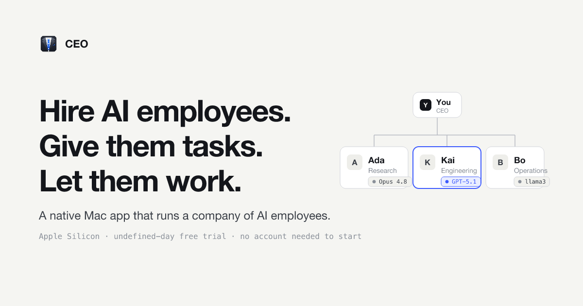 App for building your Ai Team